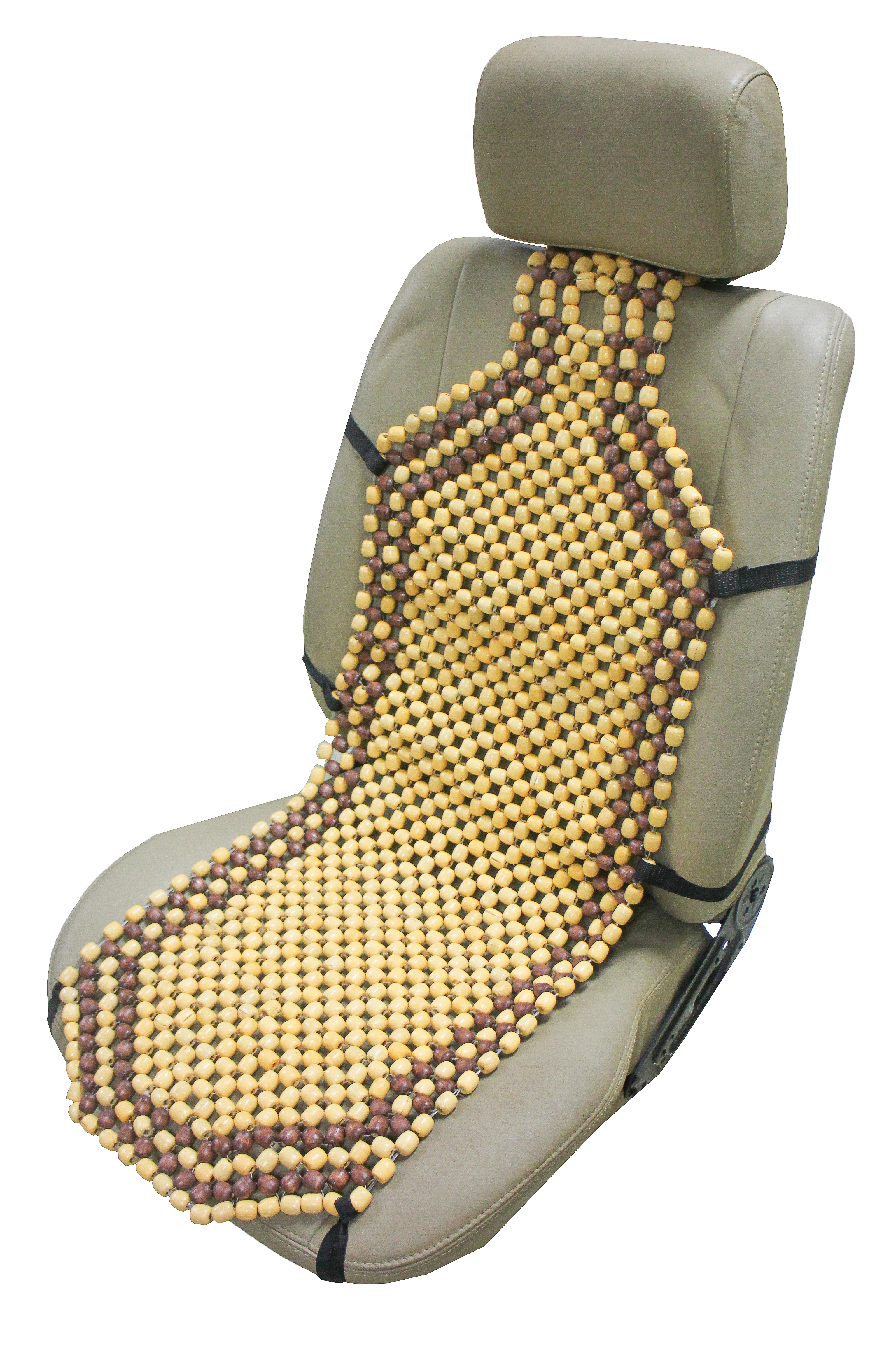 SW-7210 Natural Wooden Beaded Car Seat Cover – 127 x 38 cm – Obbomed