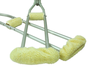 ObboMed MY-1910N Soft Synthetic Fleece Underarm Crutch Pad & Hand Grip Covers Cushion, Washable and Durable, Polyester, Cream, Each 1 pair