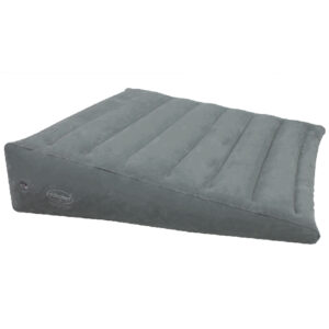 ObboMed HR-7620, New & Handy Air Valve for Easy Inflation / Deflation, New heavy duty, “Medium” Inflatable Portable Bed Wedge Pillow with Velour Surface Finish for Sleeping, Travel, Trip vacation; Horizontal Indention to Prevent sliding - inflated size M –24” (L) x 28” (W) x 7.5-1.5” (H), Gray
