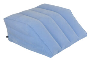 ObboMed HR-7740, New & handy valve, Inflatable Leg Rest bed Wedge cushion/Pillow, Velour Surface finish for Post-Surgery, Pain Relief, Foot and Ankle Injury, for Sleeping, Travel, Trip vacation -23.5 x 21 x (9.8~1.5) inches
