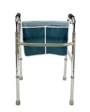 Obbomed MY-5920N Universal Fit Washable Cotton Walker Carry Pouch, Travel Hands Free Convenient Large Storage , Turquoise blue