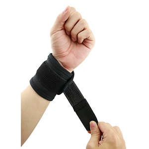 ObboMed MB-1180 Compression Wrist Straps Support, Braces Belt Wrap Protector for Gym, Fitness, Strength Training, Body Building, Power / Weight Lifting, Black, One Size Fits all Men & Women