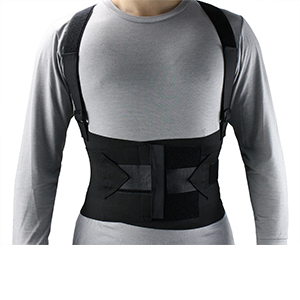 Obbomed MB-2845N Industrial Back, Lumbar Abdominal Support Wrap BeltBrace with 4 Metal Stays Splints, extra double side straps adjustable for heavy lifting loading worker porter, Lower and Upper Back Pain Relief -Gym, Spine Posture, Bodybuilding