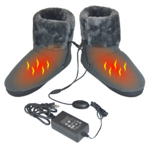 ObboMed MF-2320 12V, 20W Cozy Carbon Fiber Heated Warming Bootie, Soft Sole, Heating Slippers, Infrared Shoe, Warm Pad, Foot Heater, Cold feet solution