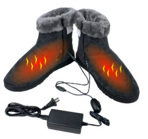 ObboMed MF-2620 12V, 20W Cozy Carbon Fiber Heated Warming Booties (Firm Sole), Heating Slippers, Infrared Shoe, Warm Pad, Foot Heater, Cold feet solution