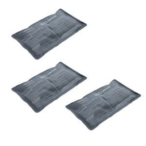Obbomed MV-5430 3 pcs Compress Gel Ice Pack, Hot & Cold Therapy for Pain Relief and Injury Recovery, Reusable, freezable, Microwavable pad for Sprains, Swelling, Injuries, Headache, Cooler, 7.5" x 11" / 18 x 29 cm, Gray, 3 pcs/set