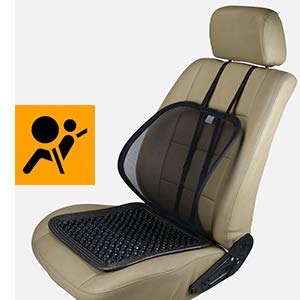 Obbomed SM-7500 Adjustable Curved Ergonomic Mesh Breathable Lumbar Support with Beaded Massage Seat and Versatile Secure Hook Strap for Posture Correction and Lower Back, Hip Pain Relief
